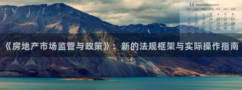 新宝5玩法：《房地产市场监管与政策》：新的法规框架与实际操作