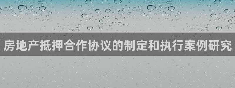 新宝5登录入口网址：房地产抵押合作协议的制定和执行案例研究