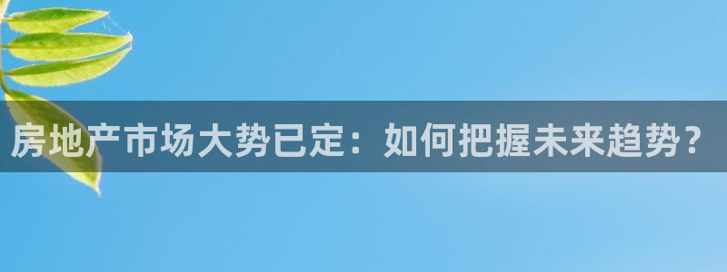 新宝5球维33 300：房地产市场大势已定：如何把握未来趋势