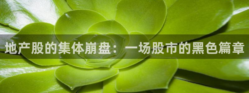 新宝5平棋牌：地产股的集体崩盘：一场股市的黑色篇章