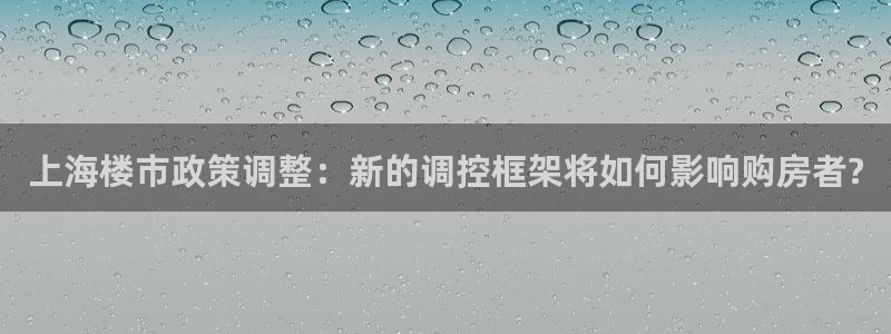 新宝5尤74OOO5：上海楼市政策调整：新的调控框架将如何影