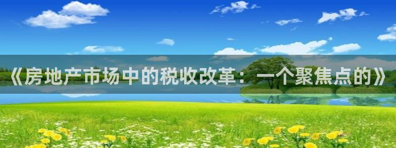 新宝5代理注册：《房地产市场中的税收改革：一个聚焦点的》